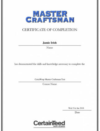 CertaWrap Master Craftsman Certification